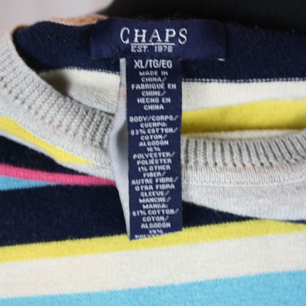Chaps Multicolor Striped Sweater Pullover … - image 4